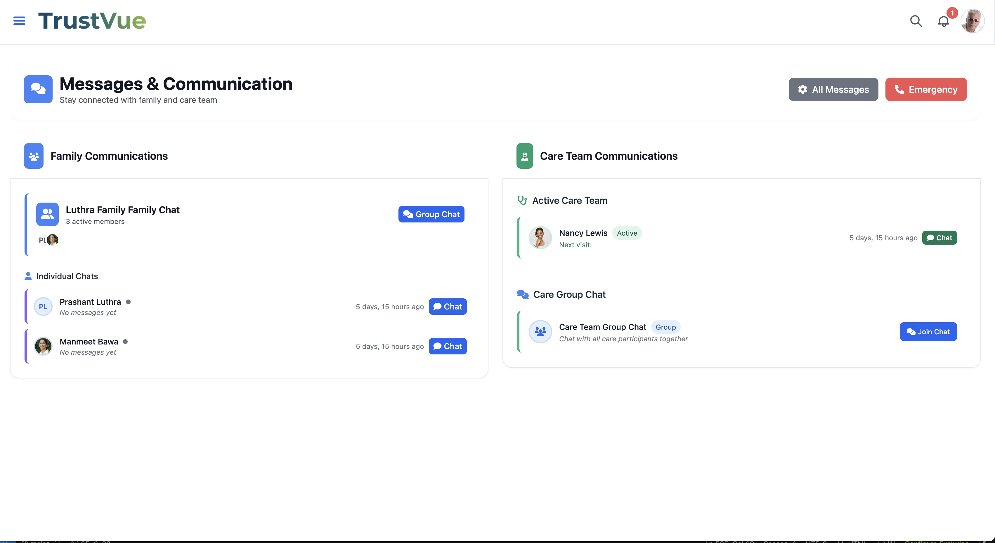 Family Chat Screenshot